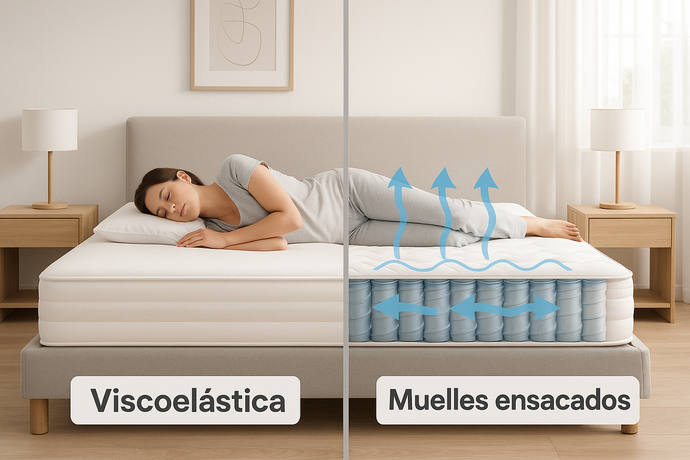 ¿Viscoelástica o muelles ensacados? Ventajas de cada tipo de colchón