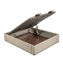 Cargar imagen en el visor de la galería, Canapé abatible eléctrico Pikolin DSGN tapizado con tapa doble y 35 cm de altura
