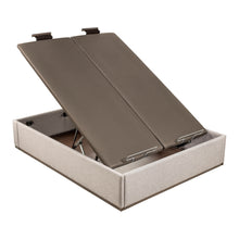 Cargar imagen en el visor de la galería, Canapé abatible eléctrico Pikolin DSGN tapizado con tapa doble y 35 cm de altura
