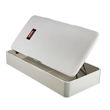 Cargar imagen en el visor de la galería, Canapé abatible juvenil Pikolin Naturbox de madera con apertura lateral, Blanco
