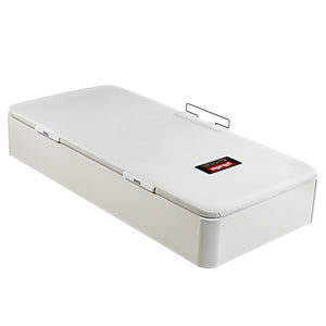 Canapé abatible juvenil Pikolin Naturbox de madera con apertura lateral, Blanco