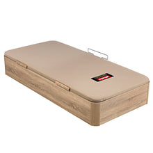 Cargar imagen en el visor de la galería, Canapé abatible juvenil Pikolin Naturbox de madera con apertura lateral, Natural
